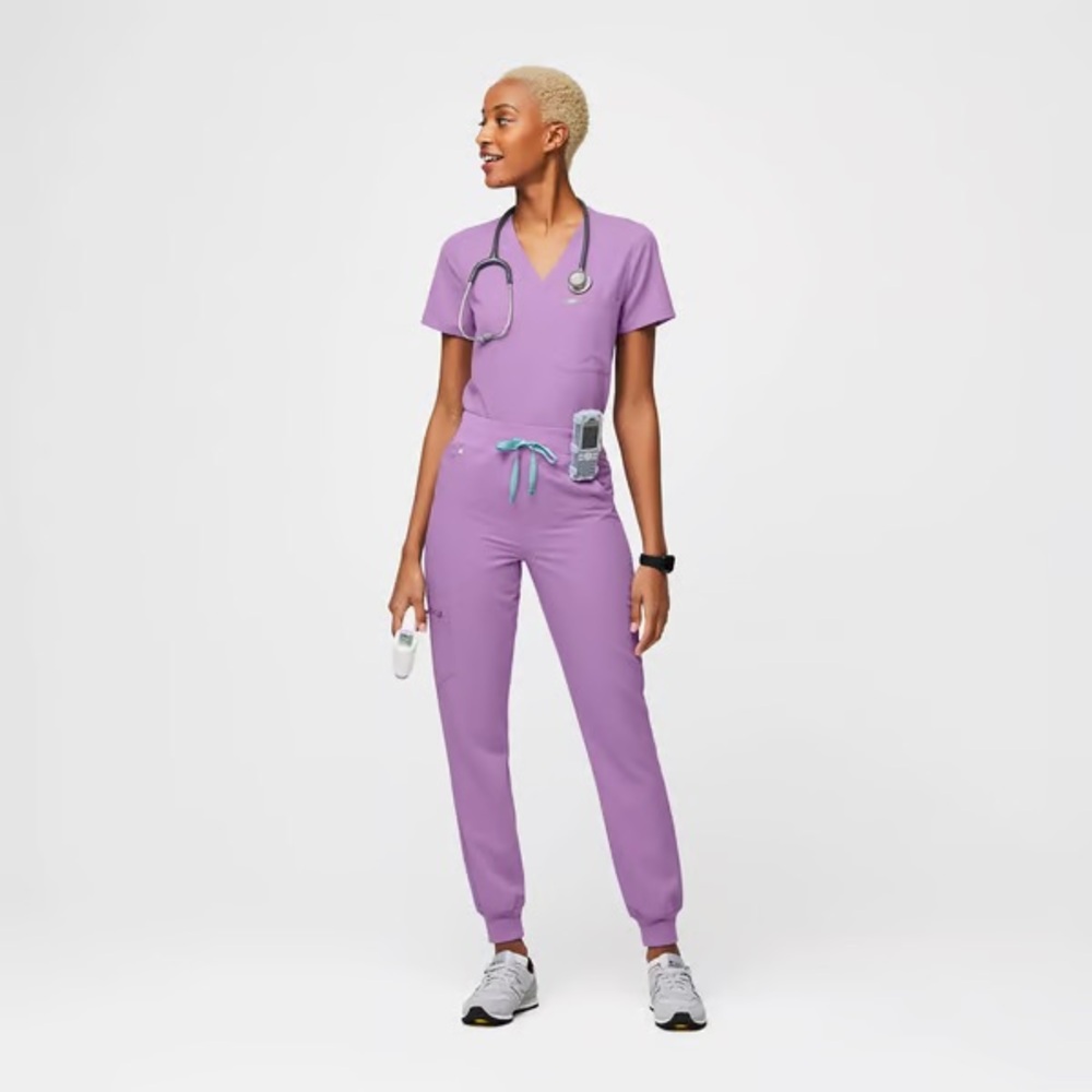 COPY - Medium Lilac Figs Scrub Set Kade Pants + Casanova Top